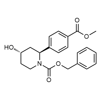 (2S,4S)-4-羟基-2-(4-(甲氧羰基)苯基)哌啶-1-羧酸苄酯结构式