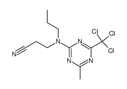 N-(4-methyl-6-trichloromethyl-[1,3,5]triazin-2-yl)-N-propyl-β-alanine nitrile结构式