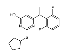 2-cyclopentylsulfanyl-6-[1-(2,6-difluorophenyl)ethyl]-1H-pyrimidin-4-one Structure