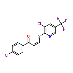 (2Z)-1-(4-Chlorophenyl)-3-{[3-chloro-5-(trifluoromethyl)-2-pyridinyl]sulfanyl}-2-propen-1-one Structure