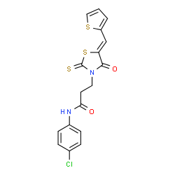 N-(4-chlorophenyl)-3-[(5E)-4-oxo-2-sulfanylidene-5-(thiophen-2-ylmethylidene)-1,3-thiazolidin-3-yl]propanamide picture