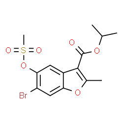 isopropyl 6-bromo-2-methyl-5-((methylsulfonyl)oxy)benzofuran-3-carboxylate结构式