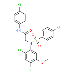 N-(4-CHLOROPHENYL)-2-(N-(4-CHLOROPHENYLSULFONYL)-2,4-DICHLORO-5-METHOXYPHENYLAMINO)ACETAMIDE结构式