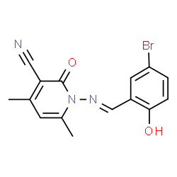 1-[(5-bromo-2-hydroxybenzylidene)amino]-4,6-dimethyl-2-oxo-1,2-dihydro-3-pyridinecarbonitrile Structure