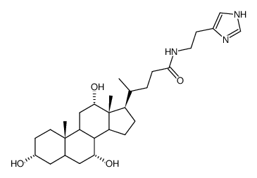 3,7,12-trihydroxy-cholan-24-oic acid 2-(1(3)H-imidazol-4-yl)-ethylamide Structure