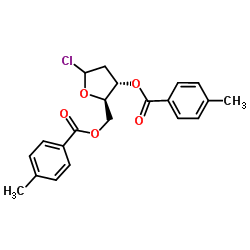 1-Chloro-3,5-di-O-toluoyl-2-deoxy-D-ribofuranose structure