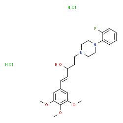 (E)-5-[4-(2-fluorophenyl)piperazin-1-yl]-1-(3,4,5-trimethoxyphenyl)pen t-1-en-3-ol dihydrochloride结构式