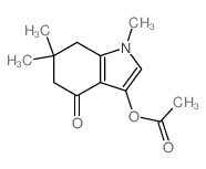 (1,6,6-trimethyl-4-oxo-5,7-dihydroindol-3-yl) acetate structure