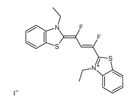 Benzothiazolium, 3-ethyl-2-3-(3-ethyl-2(3H)-benzothiazolylidene)-1,3-difluoro-1-propenyl-, iodide Structure