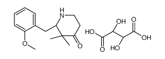 (2S,3S)-2,3-Dihydroxysuccinic acid-(2R)-2-(2-methoxybenzyl)-3,3 -dimethyl-4-piperidinone (1:1) Structure