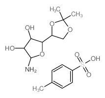 2-amino-5-(2,2-dimethyl-1,3-dioxolan-4-yl)oxolane-3,4-diol; 4-methylbenzenesulfonic acid Structure