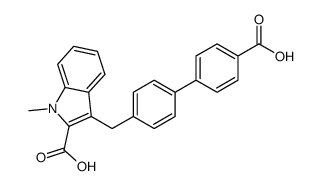 3-[[4-(4-carboxyphenyl)phenyl]methyl]-1-methylindole-2-carboxylic acid结构式