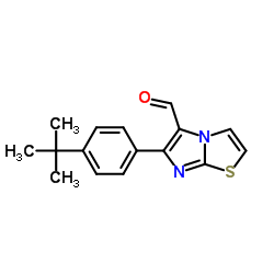 6-[4-(2-Methyl-2-propanyl)phenyl]imidazo[2,1-b][1,3]thiazole-5-carbaldehyde结构式