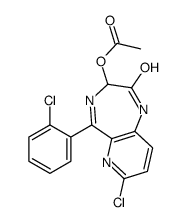 3-(acetoxy)-7-chloro-5-(2-chlorophenyl)-1,3-dihydro-2H-pyrido[3,2-e]-1,4-diazepin-2-one Structure
