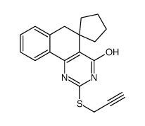 2-prop-2-ynylsulfanylspiro[1,6-dihydrobenzo[h]quinazoline-5,1'-cyclopentane]-4-one Structure