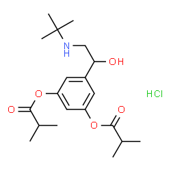 ()-5-[2-[(1,1-dimethylethyl)amino]-1-hydroxyethyl]-1,3-phenylene bisisobutyrate hydrochloride Structure