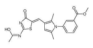 methyl 3-[3-[(Z)-(2-acetamido-4-oxo-1,3-thiazol-5-ylidene)methyl]-2,5-dimethylpyrrol-1-yl]benzoate Structure