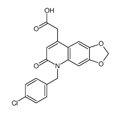 [5-(4-Chloro-benzyl)-6-oxo-5,6-dihydro-[1,3]dioxolo[4,5-g]quinolin-8-yl]-acetic acid结构式