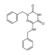 2-benzyl-6-benzylamino-2H-[1,2,4]triazine-3,5-dione结构式