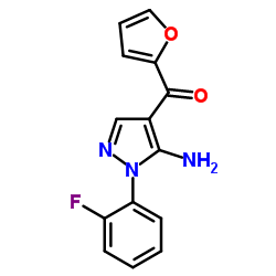 (5-AMINO-1-(2-FLUOROPHENYL)-1H-PYRAZOL-4-YL)(FURAN-2-YL)METHANONE Structure
