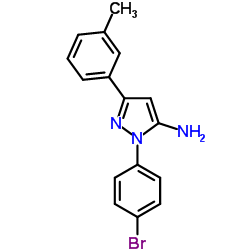 1-(4-BROMOPHENYL)-3-M-TOLYL-1H-PYRAZOL-5-AMINE结构式