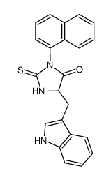 5-indol-3-ylmethyl-3-naphthalen-1-yl-2-thioxo-imidazolidin-4-one Structure