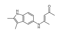 4-[(2,3-dimethyl-1H-indol-5-yl)amino]pent-3-en-2-one结构式