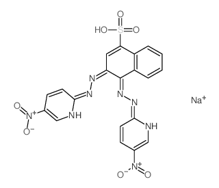 3,4-Bis((5-(hydroxy(oxido)amino)-2-pyridinyl)hydrazono)-3,4-dihydro-1-naphthalenesulfonic acid Structure