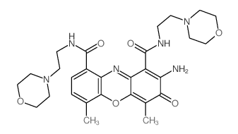 3H-Phenoxazine-1,9-dicarboxamide,2-amino-4,6-dimethyl-N1,N9-bis[2-(4-morpholinyl)ethyl]-3-oxo- Structure