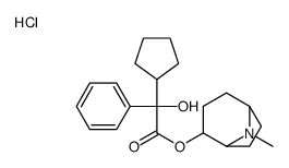 (8-methyl-8-azabicyclo[3.2.1]octan-4-yl) 2-cyclopentyl-2-hydroxy-2-phenylacetate,hydrochloride Structure