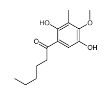 1-(2,5-dihydroxy-4-methoxy-3-methylphenyl)hexan-1-one结构式