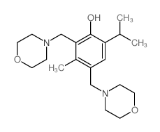 3-methyl-2,4-bis(morpholin-4-ylmethyl)-6-propan-2-yl-phenol structure