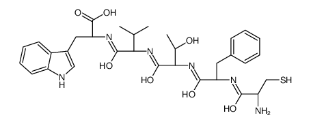 (2S)-2-[[(2S)-2-[[(2S,3R)-2-[[(2S)-2-[[(2R)-2-amino-3-sulfanylpropanoyl]amino]-3-phenylpropanoyl]amino]-3-hydroxybutanoyl]amino]-3-methylbutanoyl]amino]-3-(1H-indol-3-yl)propanoic acid结构式