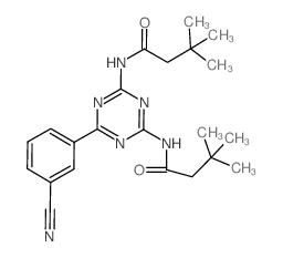 Butanamide, N,N'-[6-(3-cyanophenyl)-1,3,5-triazine-2,4-diyl]bis[3,3-dimethyl- (en) Structure