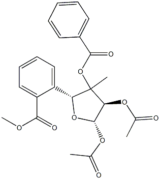 3-C-Methyl-β-D-xylofuranose 1,2-diacetate 3,5-dibenzoate结构式