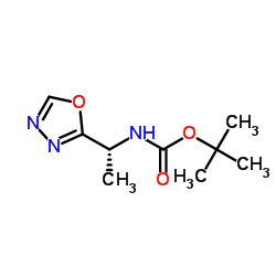Carbamic acid, [(1R)-1-(1,3,4-oxadiazol-2-yl)ethyl]-, 1,1-dimethylethyl ester结构式