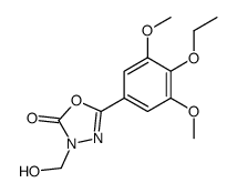 1,3,4-Oxadiazol-2(3H)-one, 5-(4-ethoxy-3,5-dimethoxyphenyl)-3-(hydroxy methyl)- Structure