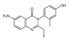 6-amino-2-(fluoromethyl)-3-(4-hydroxy-2-methylphenyl)quinazolin-4-one结构式