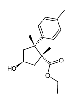 (1R,2R,4S)-4-hydroxy-1,2-dimethyl-2-p-tolyl-cyclopentanecarboxylic acid ethyl ester Structure