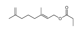 (E)-3,7-Dimethyl-2,7-octadien-1-ol propanoate structure