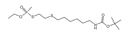 O-ethyl-S-(N-t-butoxycarbonyl-9-amino-3-thianonyl)methylphosphonothioate结构式