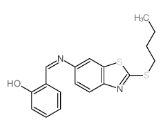 (6Z)-6-[[(2-butylsulfanylbenzothiazol-6-yl)amino]methylidene]cyclohexa-2,4-dien-1-one Structure