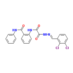 2-({[(2E)-2-(2,3-Dichlorobenzylidene)hydrazino](oxo)acetyl}amino)-N-phenylbenzamide Structure