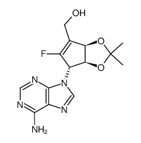 ((3aR,6S,6aS)-6-(6-amino-9H-purin-9-yl)-5-fluoro-2,2-dimethyl-6,6a-dihydro-3aH-cyclopenta[d][1,3]dioxol-4-yl)Methanol结构式