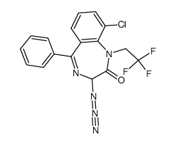 3-azido-9-chloro-2-oxo-5-phenyl-1-(2,2,2-trifluoroethyl)-2,3-dihydro-1H-1,4-benzodiazepine Structure