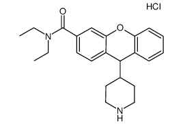 9-piperidin-4-yl-9H-xanthene-3-carboxylic acid diethylamide hydrochloride salt Structure