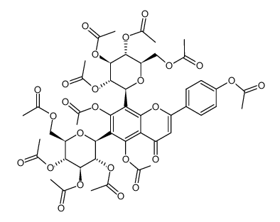 5,7,4'-triacetoxy-6,8-di-C-(2,3,4,6-tetra-O-acetyl-β-D-glucopyranosyl)flavone结构式
