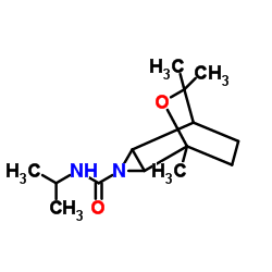 N-(1-Methylethyl)-5,7,7-trimethyl-6-oxa-3-azatricyclo(3.2.2.0(sup 2,4))nonane-3-carboxamide Structure