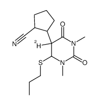 2-(1,3-dimethyl-2,4-dioxo-6-(propylthio)hexahydropyrimidin-5-yl-5-d)cyclopentane-1-carbonitrile结构式