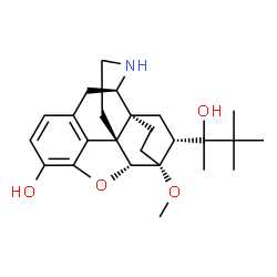 (5alpha,7alpha)-alpha-tert-butyl-4,5-epoxy-18,19-dihydro-3-hydroxy-6-methoxy-alpha-methyl-6,14-ethenomorphinan-7-methanol结构式